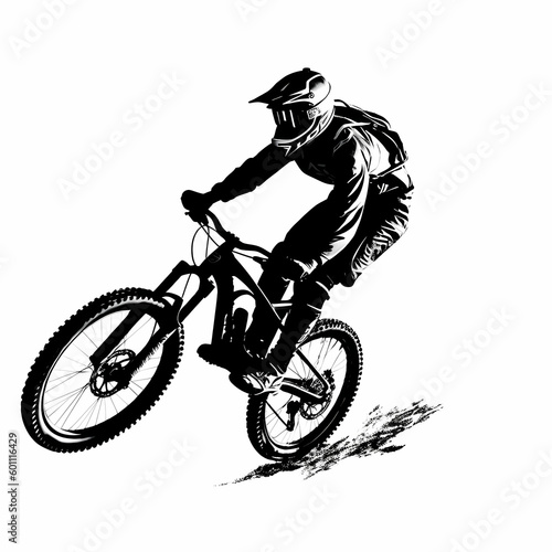 Mountain Biker Design. Generative AI