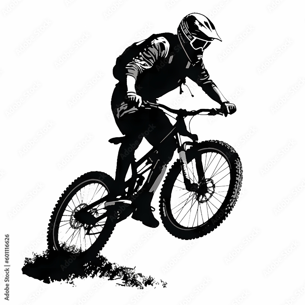 Naklejka premium Mountain Biker Design. Generative AI
