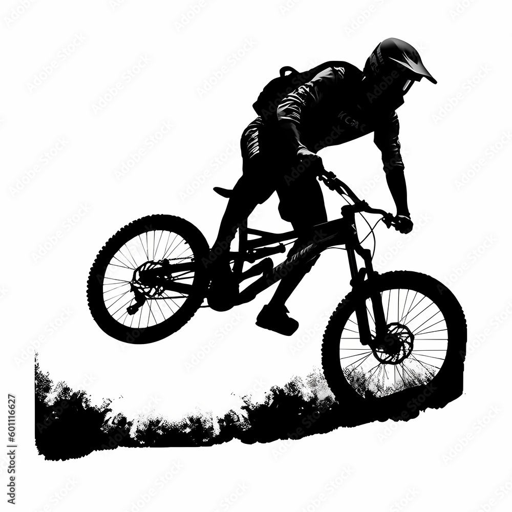 Fototapeta premium Mountain Biker Design. Generative AI