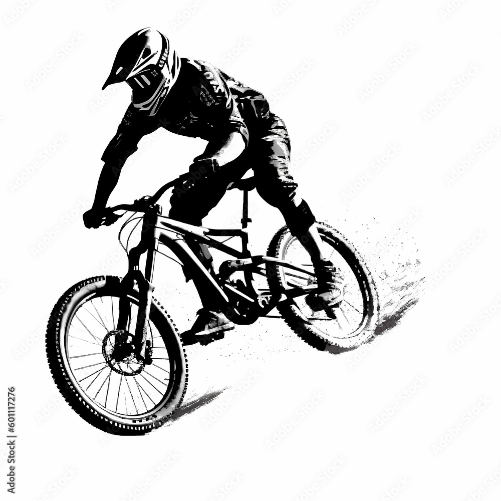 Obraz premium Mountain Biker Design. Generative AI