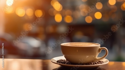 Blur of a coffee shop with bokeh background