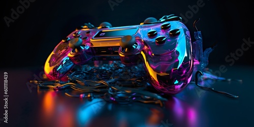 Gaming Controller, glass effect, joystick, colorfull