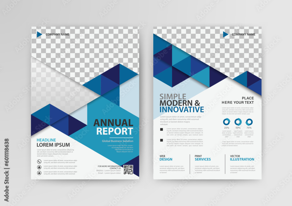 Business abstract vector template for Brochure, AnnualReport, Magazine, Poster, Corporate Presentation, Portfolio, Flyer, Market, infographic with blue color size A4, Front and back. Business abstract vector template for Brochure, AnnualReport, Magazine, Poster, Corporate Presentation, Portfolio, Flyer, Market, infographic with blue color size A4, Front and back.