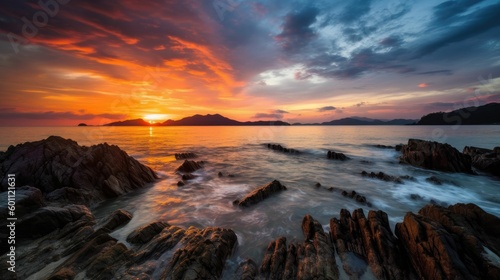 Sunrise at rocky beach in Terengganu, Malaysia © Oliver