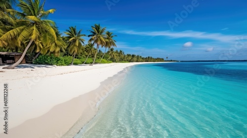 Beautiful beach on Maldives with white sand and turquoise water