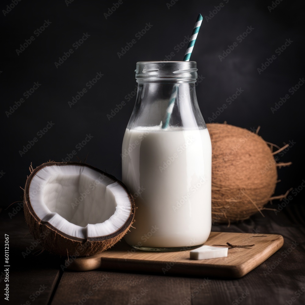 Coconut milk ai, ai generative, illustration Coconut milk ai, ai generative, illustration