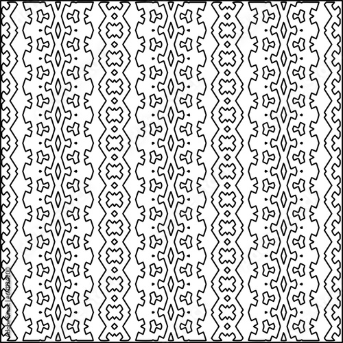  Geometric pattern of lines.  Black and white pattern for web page  textures  card  poster  fabric  textile.