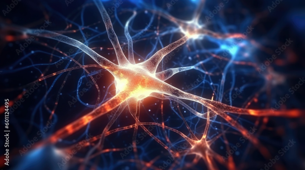 3D rendered illustration of neurons in the brain 3D rendered illustration of neurons in the brain