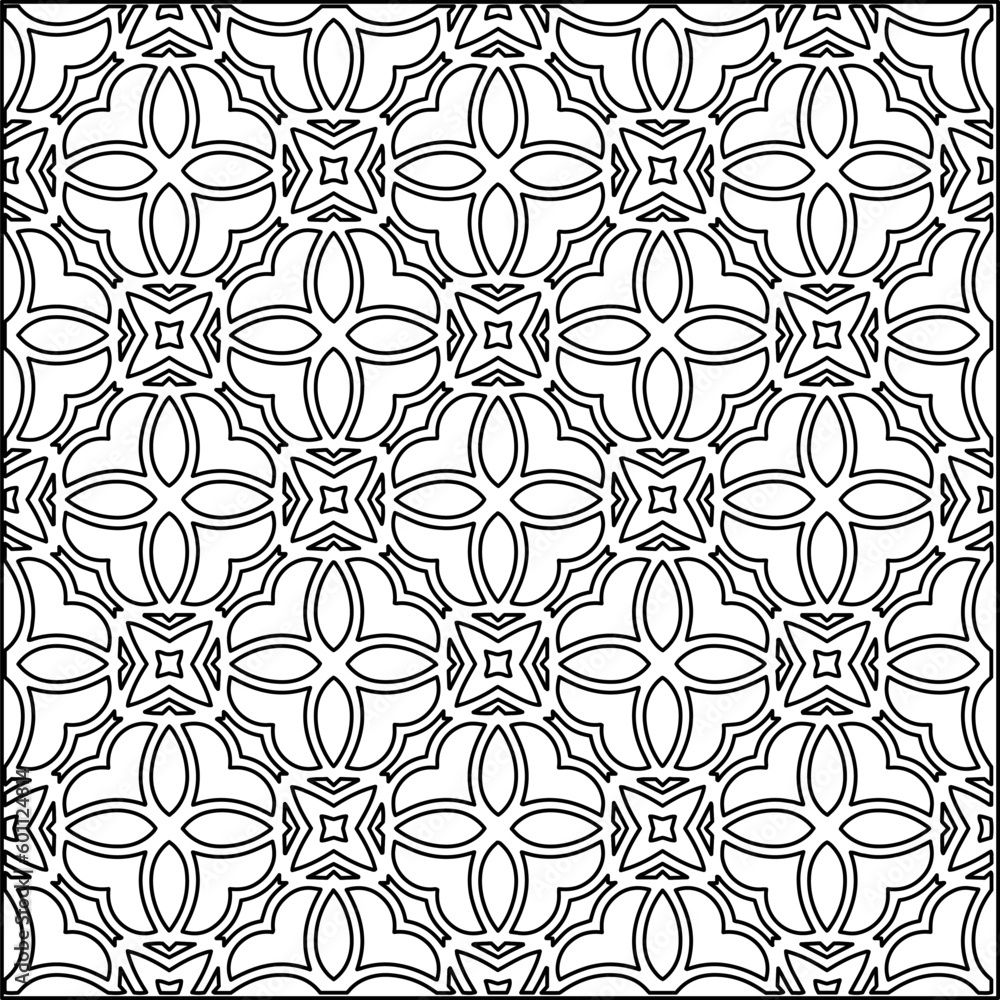 Fototapeta premium Geometric pattern of lines. Black and white pattern for web page, textures, card, poster, fabric, textile.