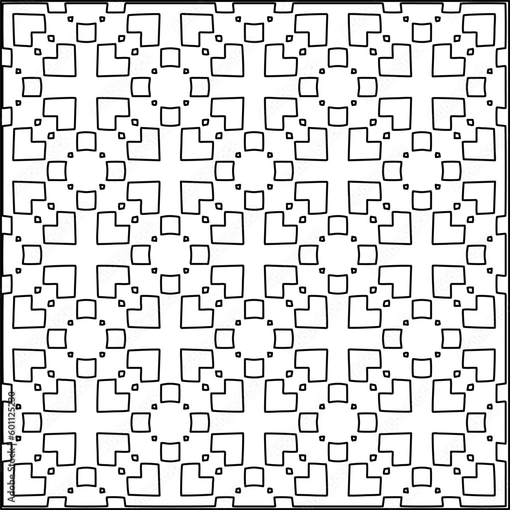 Fototapeta premium Geometric pattern of lines. Black and white pattern for web page, textures, card, poster, fabric, textile.