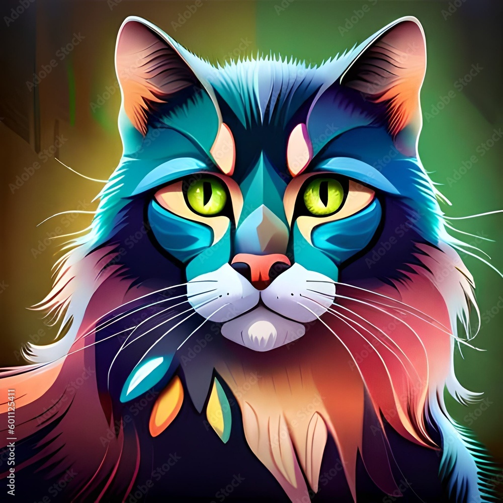 Rainbow Whiskers: Capturing the Essence of a Colorful Cat