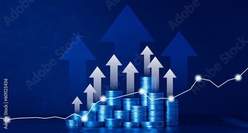 Stock market or forex trading graph and candlestick chart suitable for financial investment concept. Economy trends background for business idea and all art work design. Abstract finance background