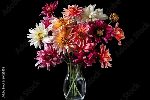 Wallpaper Mural Chrysanthemum flower closed up on black background (Ai generated) Torontodigital.ca