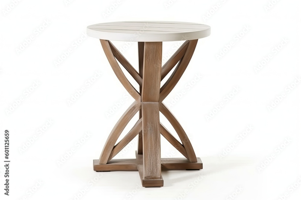 Table, Coastal style on white background (Ai generated) Table, Coastal style on white background (Ai generated)