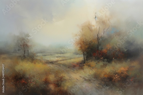 Oil painting landscape, muted colors With Generative AI technology © LaxmiOwl