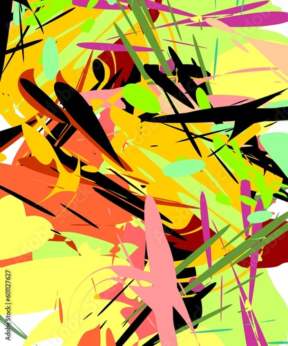 Multicolored paint, watercolor forms, swirls, lines, abstract background