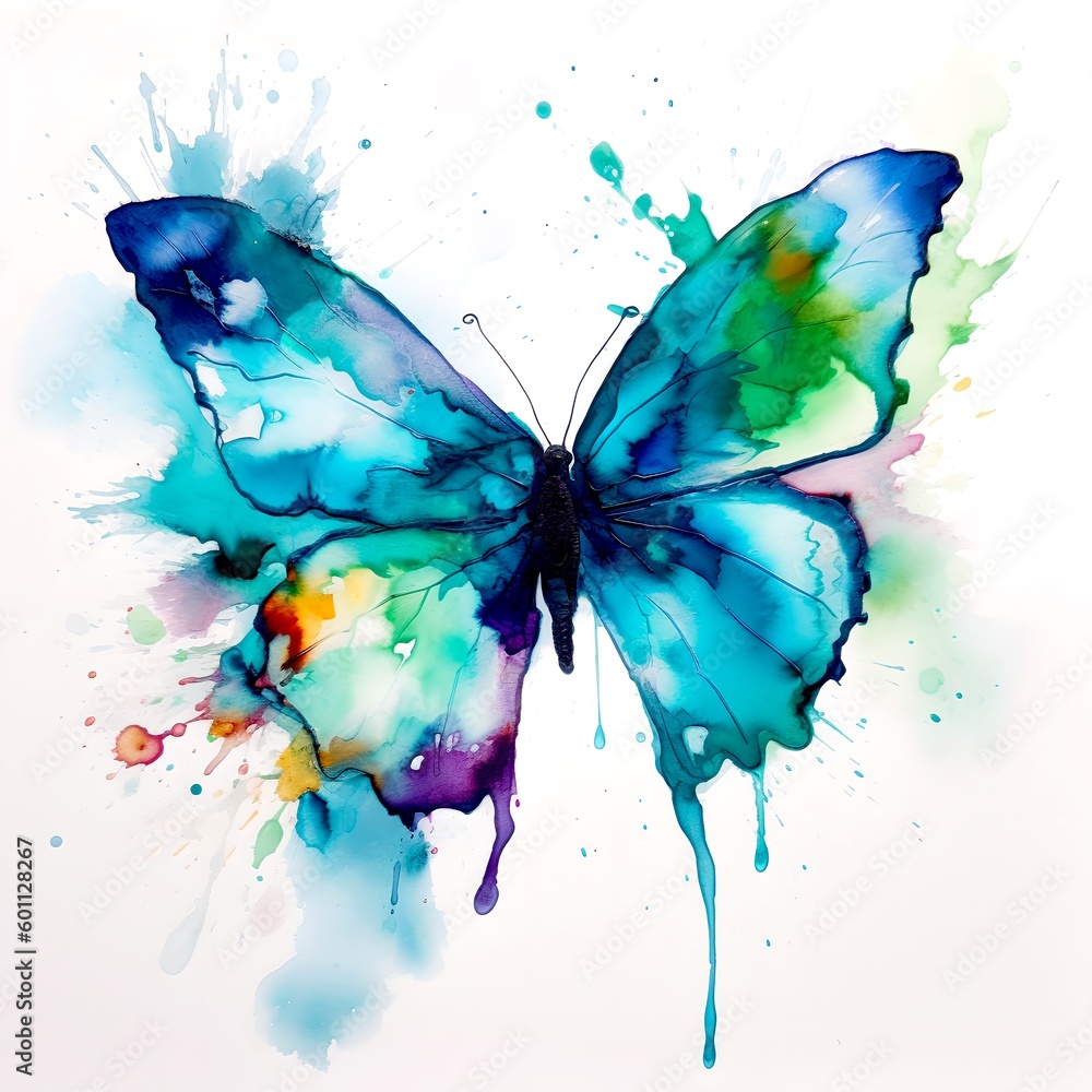 Fototapeta premium Butterfly abstract painting, generative ai
