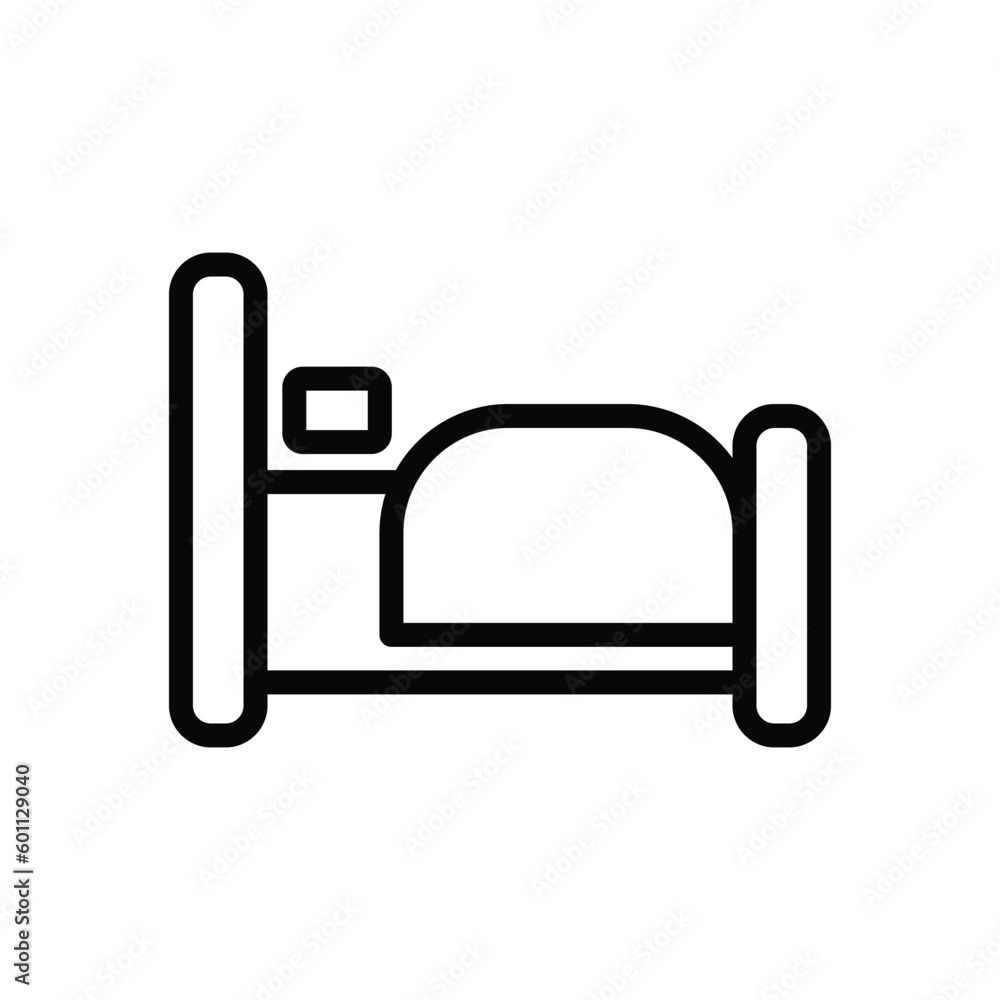 Bedroom Thin line icon - Real Estate - EDITABLE STROKE - EPS Vector Bedroom Thin line icon - Real Estate - EDITABLE STROKE - EPS Vector