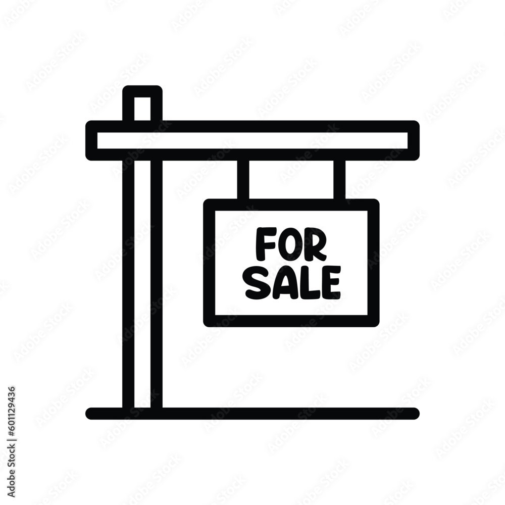 For Sale Sign Thin line icon - Real Estate - EDITABLE STROKE - EPS Vector For Sale Sign Thin line icon - Real Estate - EDITABLE STROKE - EPS Vector