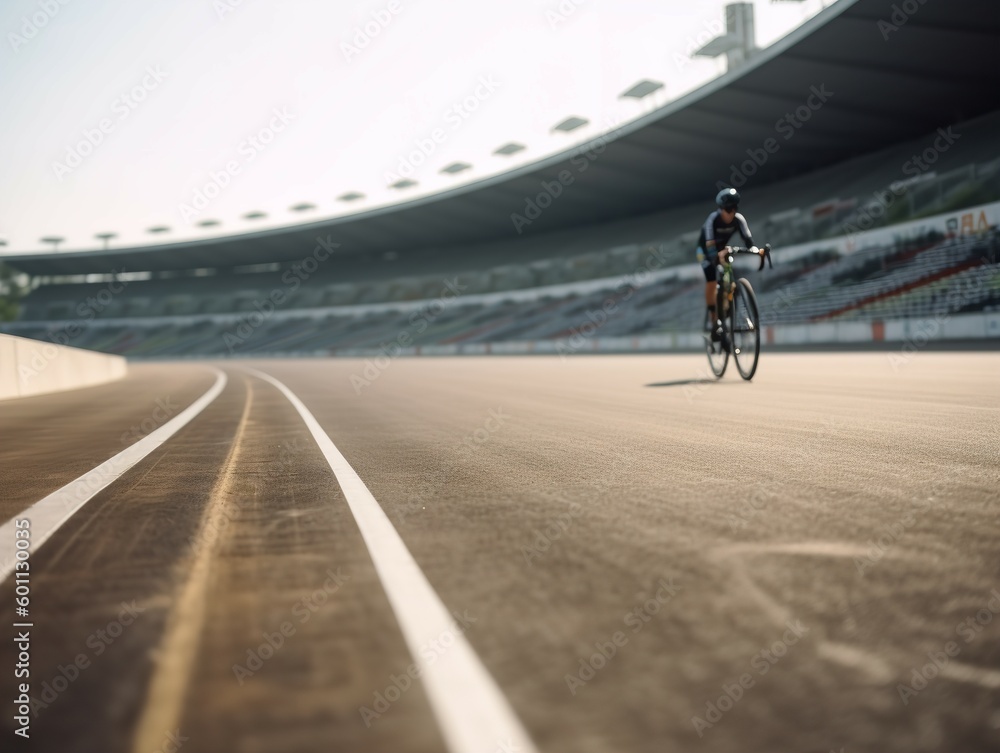 Obraz premium The Roar of the Stadium: Bike Race Finish