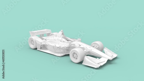 3D rendering of a motorsports race car blank computer generated model. V12 V10 fast aerodynamic race car. Championship compete extreme sports. auto automobile racer.