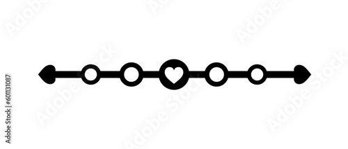 Black decorative line for card decorations, dividing text paragraphs and more