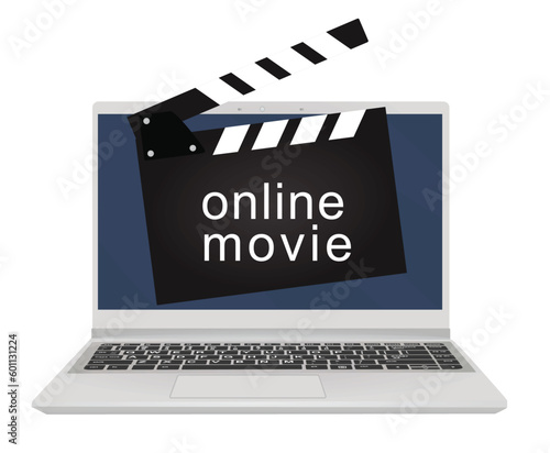 Online movie icon. vector illustration