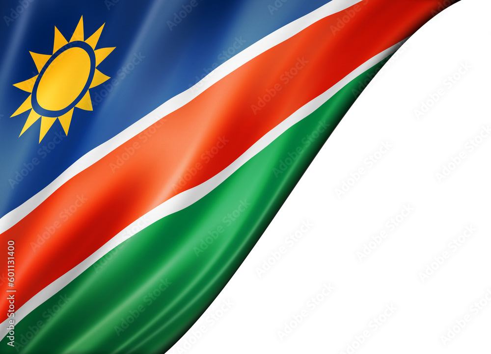 Obraz premium Namibian flag isolated on white banner
