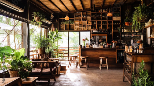 Nestled in the heart of rural Thailand  amidst the lush greenery of the forest and the sway of the trees  lies a charming little coffee shop that is as serene as it is unpretentious  Generative AI