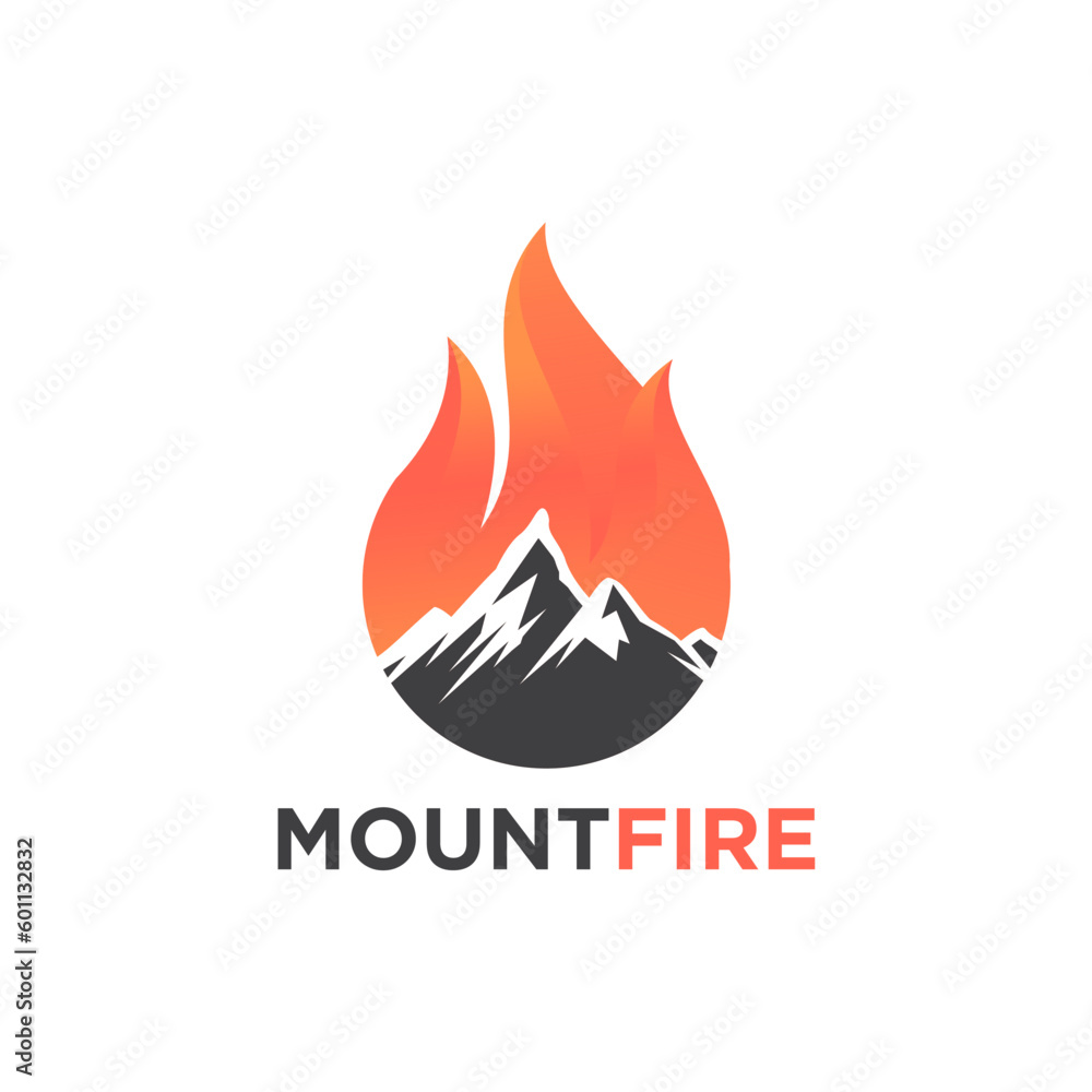 Mountain Fire Logo Template Design Mountain Fire Logo Template Design