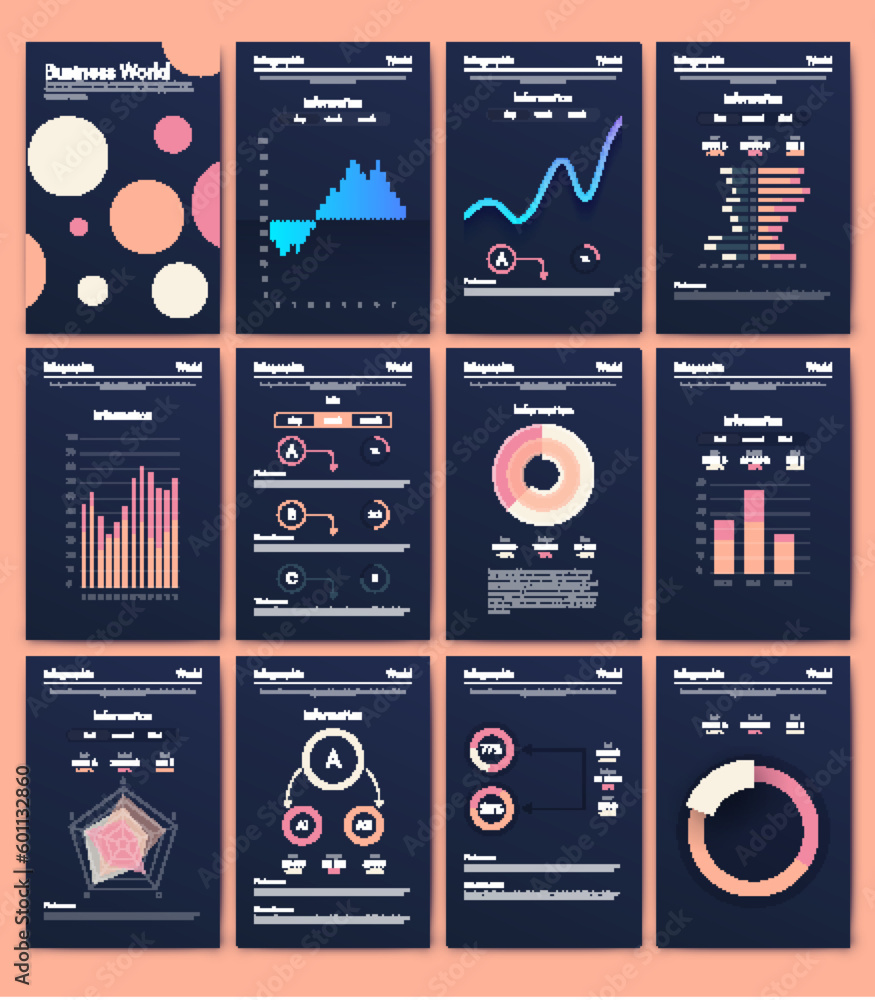 Vector graphics infographics with mobile phone. Template for creating ...