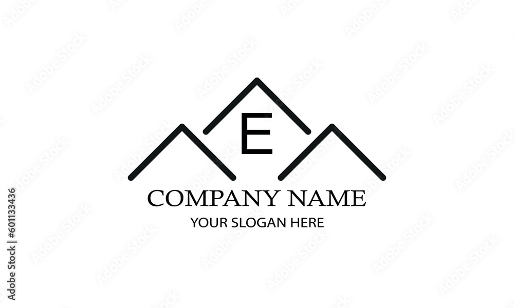 Simple linear logo with initial letter E. Suitable for branding, advertising, real estate, construction, business, business card, etc. Simple linear logo with initial letter E. Suitable for branding, advertising, real estate, construction, business, business card, etc.