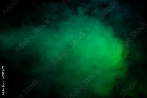 Blue and green steam on a black background.