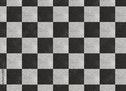 black and white checkers and chesboard.  Seamless tiles with checkboard and checkers with tiles texture. Geometric black and white tiles checkboard. Kitchen or bathroom natural stone wall, floor. photo