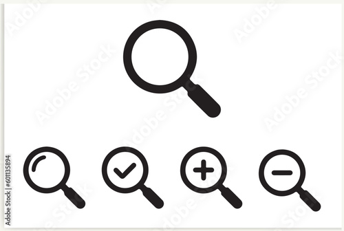 Search icon. Magnifying glass loupe. Vector isolated icon. Magnifier loupe sign, vector Illustration.