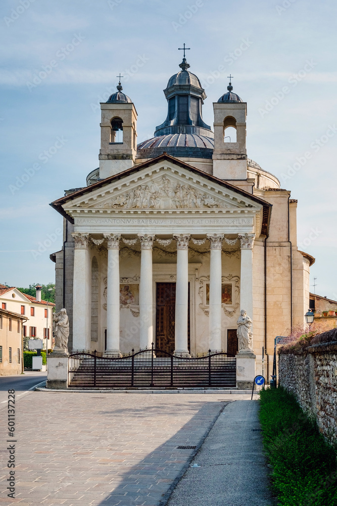 Maser Treviso, Italy - May 6, 2023: The Tempietto Barbaro is a small religious building from the second half of the 16th century by architect Andre Palladio Maser Treviso, Italy - May 6, 2023: The Tempietto Barbaro is a small religious building from the second half of the 16th century by architect Andre Palladio