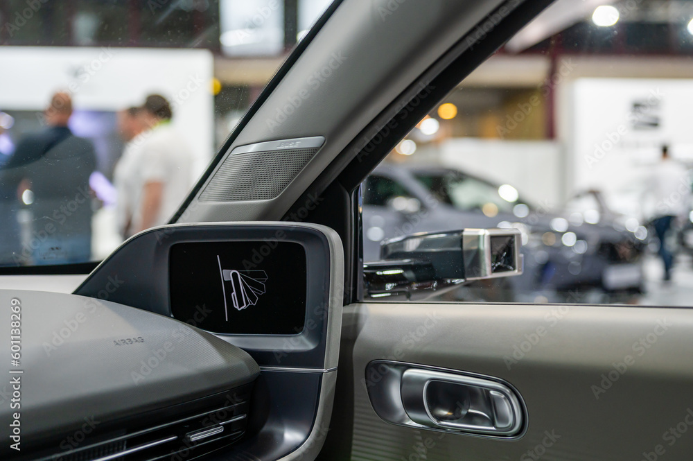Side camera replacing the side mirror of a Hyundai Ioniq 6 electric car