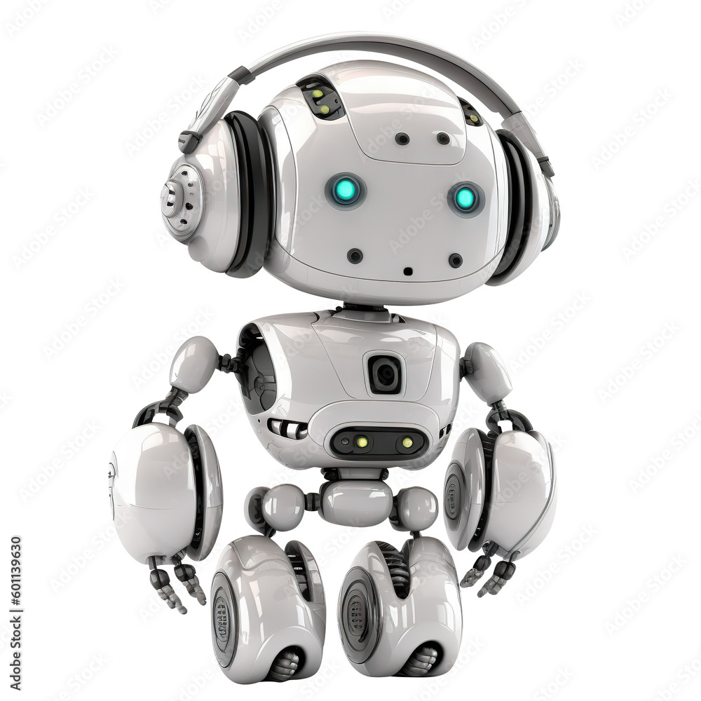 Robot consultant cut out. Digital help and assistance online concept. Based on Generative AI Robot consultant cut out. Digital help and assistance online concept. Based on Generative AI