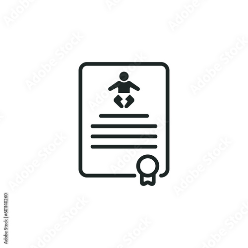 Birth certificate icon isolated on white background