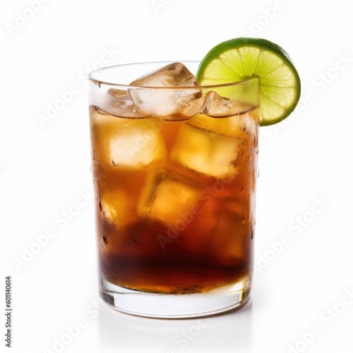 Dark n Stormy cocktail Isolated on White. Generative AI
