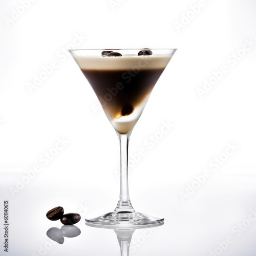 Espresso Martini cocktail Isolated on White. Generative AI