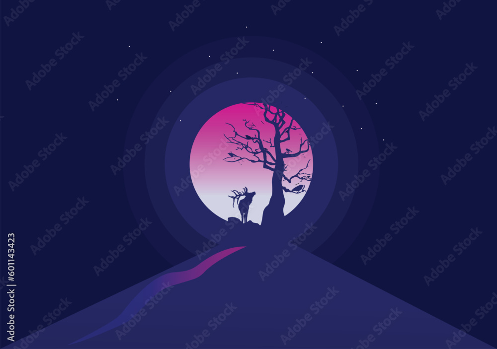 Moon Landscape Vector 