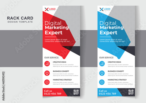 Creative marketing agency rack card dl flyer editable template