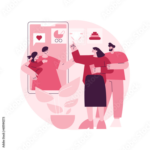 Babysitting services abstract concept vector illustration. Nanny app, personal childcare services, reliable sitter, safe babysitting during quarantine, 24 hour help with kids abstract metaphor.