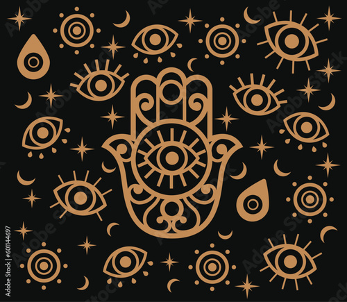 Set of esoteric and magical icons.
