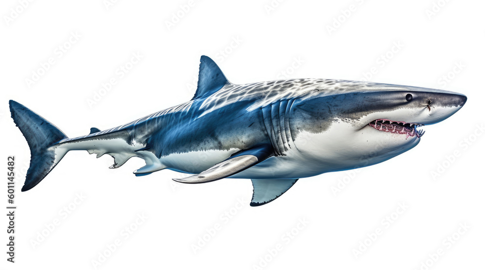 Obraz premium Photo of a Great Shark isolated on a white background