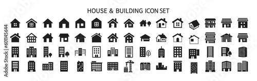 Tableau sur toile House and building icon set
