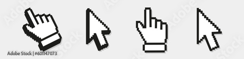 Vector cursors icons click set