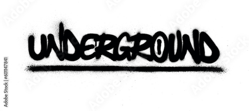 Tablou pe pânză graffiti underground word sprayed in black over white