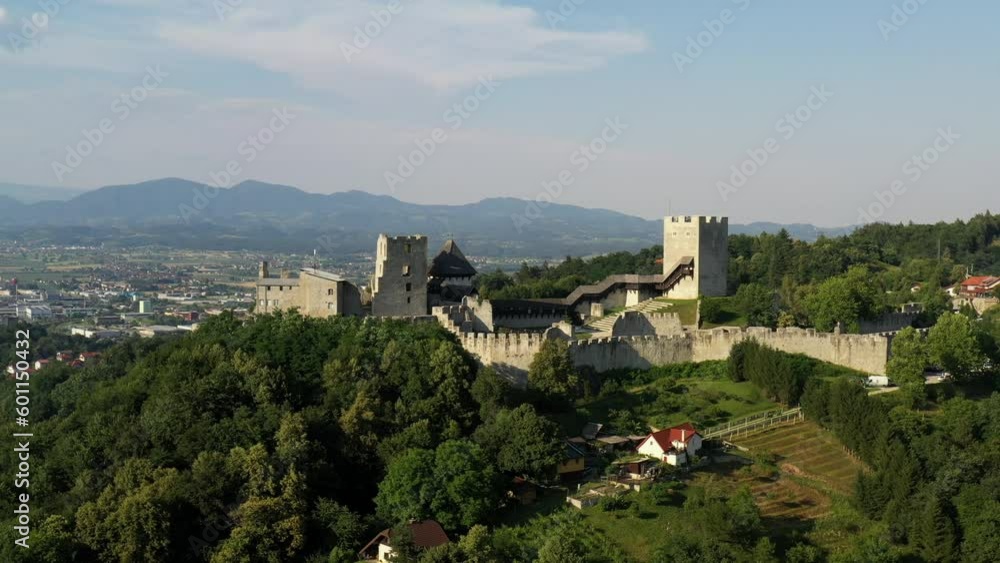 Celje Castle is a castle ruin in Celje, Slovenia, formerly the seat of the Counts of Celje. It stands on three hills to the southeast of Celje, where the river Savinja meanders into the Lasko valley Celje Castle is a castle ruin in Celje, Slovenia, formerly the seat of the Counts of Celje. It stands on three hills to the southeast of Celje, where the river Savinja meanders into the Lasko valley